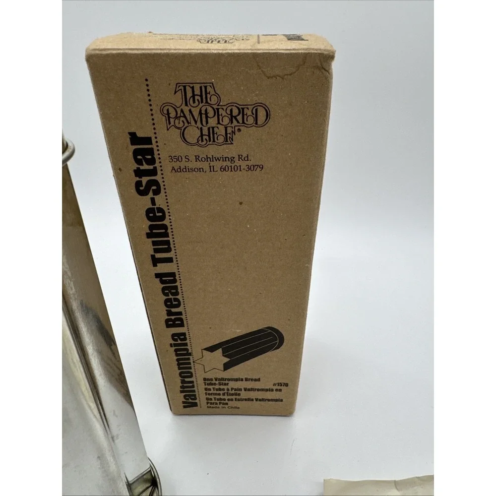 Pampered Chef Bread Tube Star Shape #1570 w/‎ Recipe Book & Box Valtrompia
